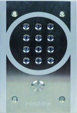 Clavier codé 12 touches avec bouton poussoir - inox